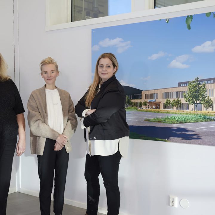 Linda Nilsson, projektledare Permobil, Karin Jönsson-Loo, projektchef Vectura, Camilla Andersson, hållbarhetschef Permobil.