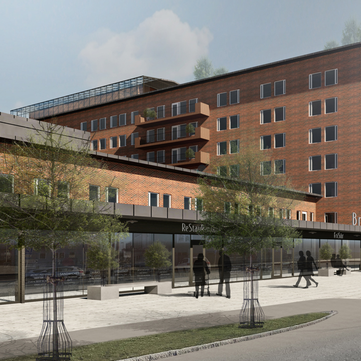 Illustration av Bromma sjukhus framtagen av White Arkitekter
